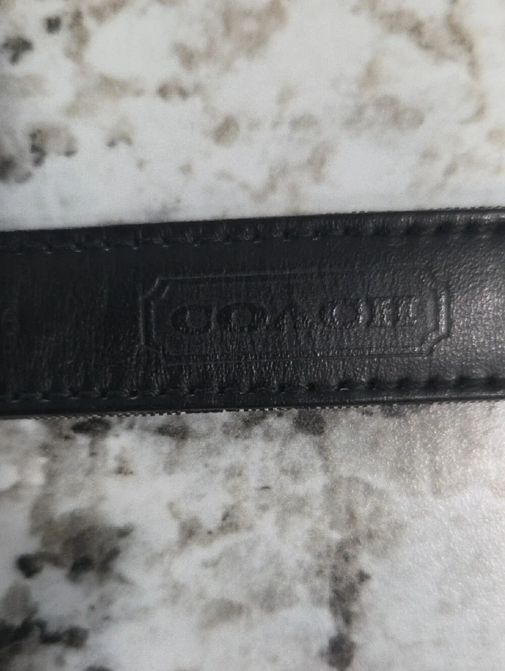 Coach Signature Monogram Canvas Belt in Black and Gray